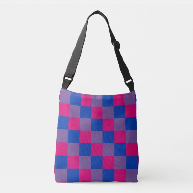 Ajustable Couleurs de bisexualité à damiers motif sac carros (Devant)