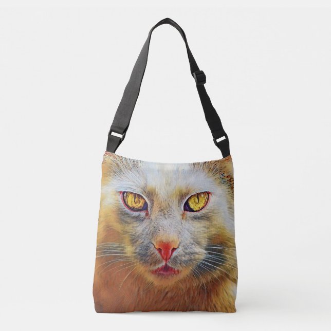 Ajustable Cute chat Golden Face Sac fourre-tout (Devant)