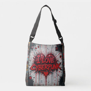 Ajustable Cyberpunk Graffiti Crossbody sac