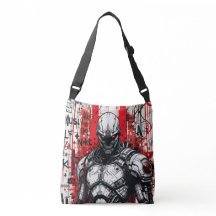 Cyberpunk Warrik Graffiti Crossbody Sac