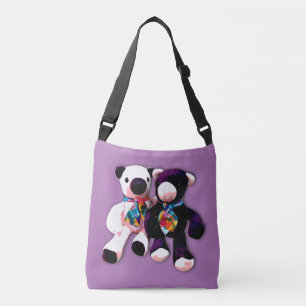 Ajustable Deux ours en peluche Sac fourre-tout double face