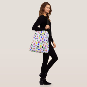 Ajustable Empreintes de pattes arc-en-ciel PatternTote sac