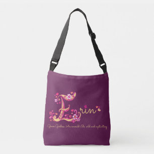 Ajustable Erin E monogramme art et nom signifiant sac