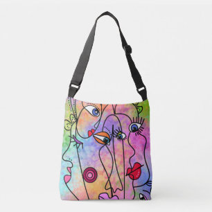 Ajustable Façades Moods Crossbody Sac Peinture de style mode