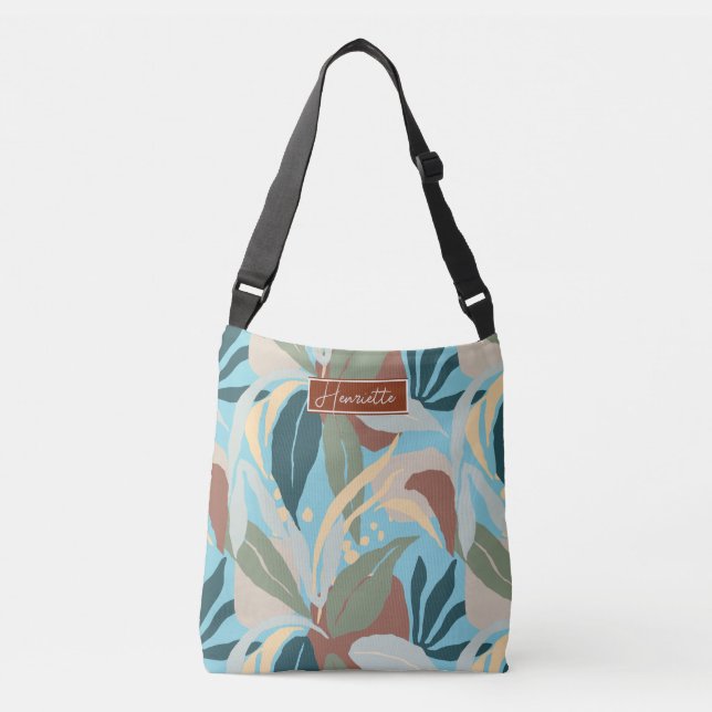 Ajustable Feuilles tropicaux Sac fourre-tout personnalisable (Devant)