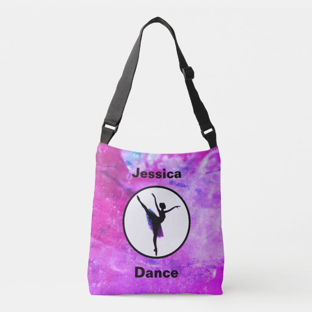 Ajustable Filles Ballerina Dancer Aquarelle Crossbody Sac (Devant)