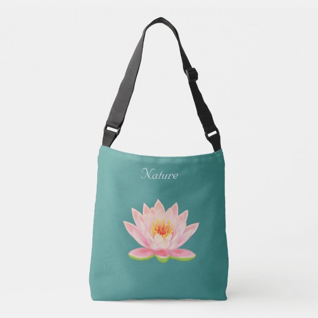 Ajustable Fleur de lotus personnalisée sur sac bandoulière N (Devant)