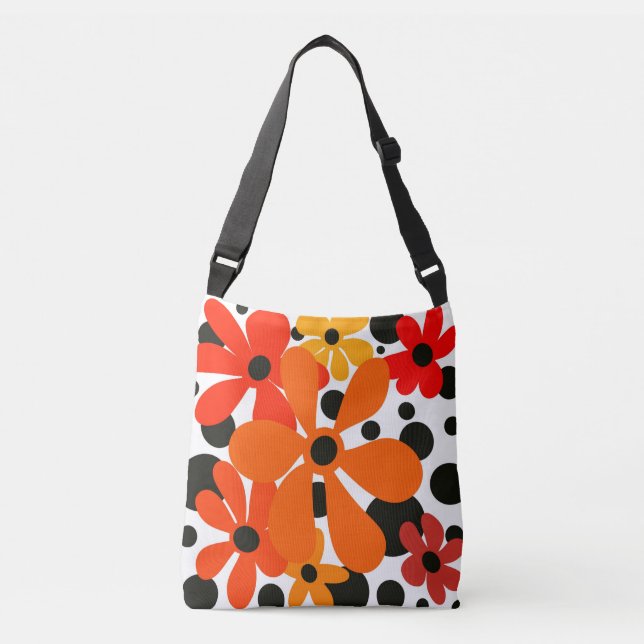 Ajustable Fleurs abstraites et amusantes dans un sac orange  (Devant)