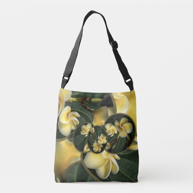 Ajustable Frangipani Tropical Conception Sur Sac fourre-tout (Dos)