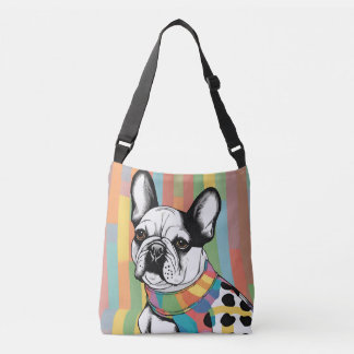 Ajustable Frenchie Vibes Colorée Sac fourre-tout d'art pour