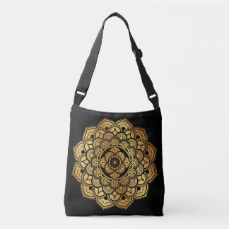 Ajustable Golden Mandala Art Design Sac fourre-tout