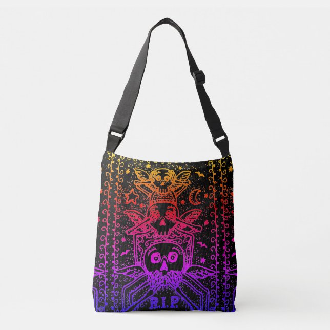 AJUSTABLE GOTH VOIR AUCUN SAC CORPOREL SKELETON CROSS CROSS (Devant)