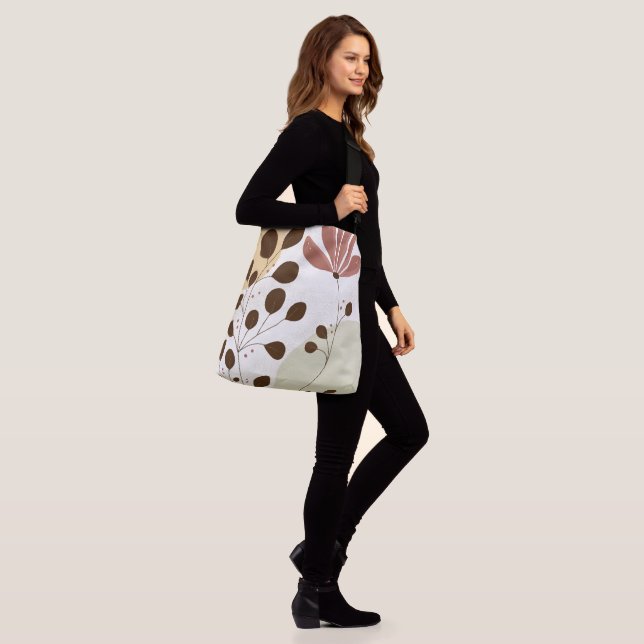 Ajustable Grand Sac fourre-tout Floral (Sur le modèle)