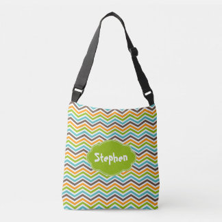 Ajustable Gras Chevron Stripes Customisé Ajouter un nom Sac