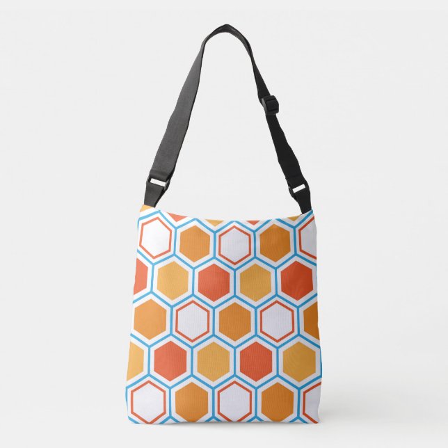 Ajustable Hexagon en sac carrossable orange, bleu et blanc (Devant)