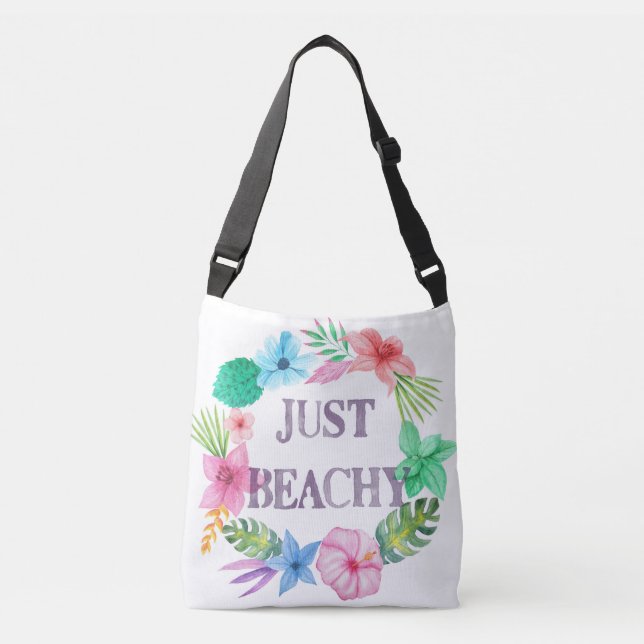 Ajustable Hibiscus Tropical Juste Sac fourre-tout De Plage (Devant)