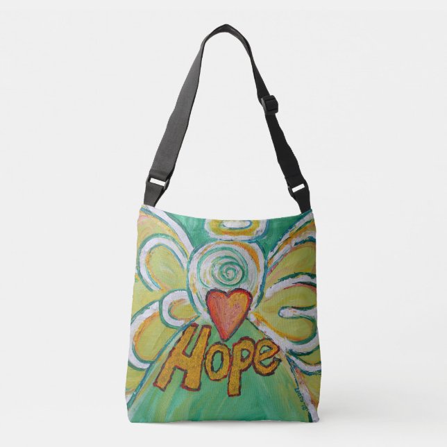 Ajustable Hope Angel Word Art Purge Sac Corps Croix (Devant)
