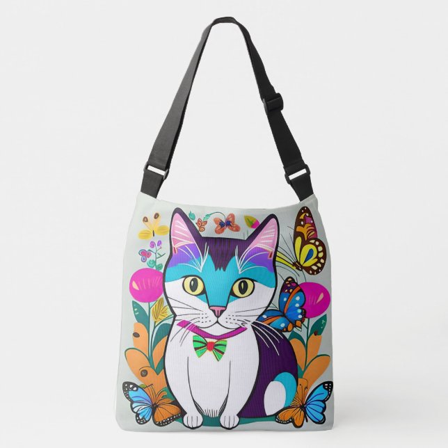 Ajustable Illustration d'art de chat, sac de design de chat  (Devant)