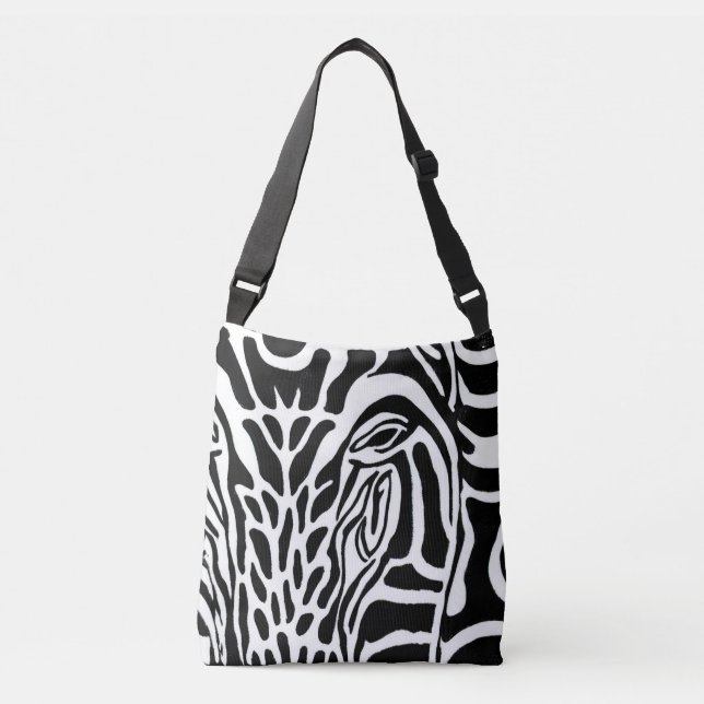 Ajustable Impression Zebra - Sac fourre-tout croisé (Devant)