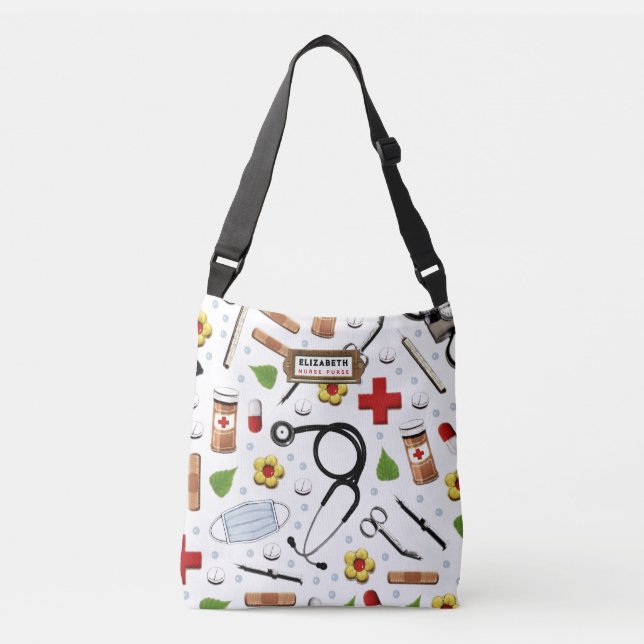 Ajustable Infirmière Idée Cadeau Personnalisé Sac Crossbody (Devant)