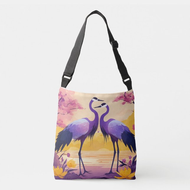 Ajustable Inséparables Delight : Sac fourre-tout avec design (Devant)