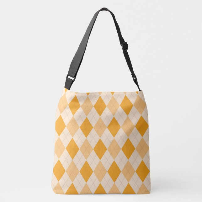 Ajustable Jacquard blanc rétro sac fourre-tout (Dos)