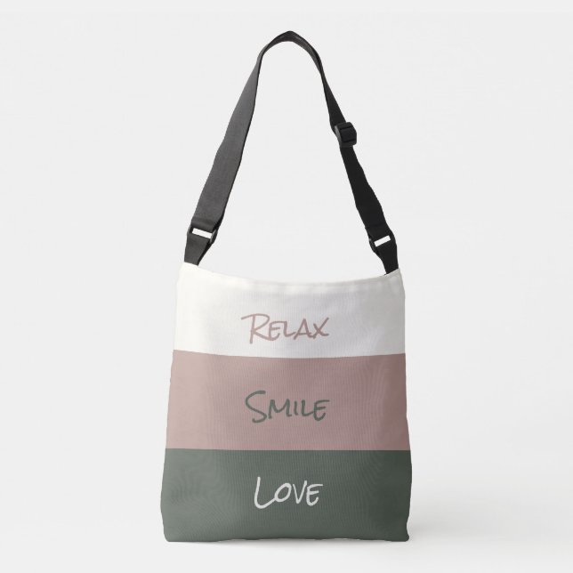 Ajustable Joli Relax Smile Love Cross Body Sac fourre-tout (Devant)