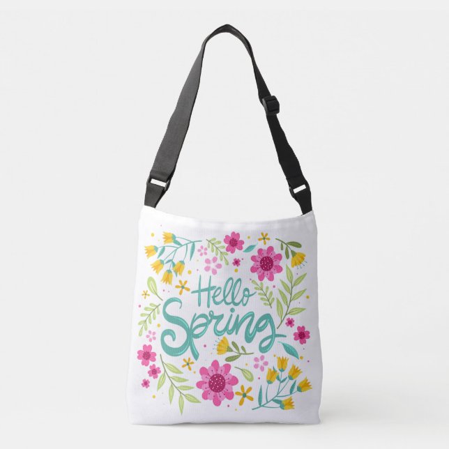 Ajustable Joli sac bandoulière Hello Spring (Devant)