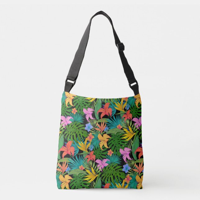 Ajustable Jolie florale tropicale sur tout le sac (Devant)