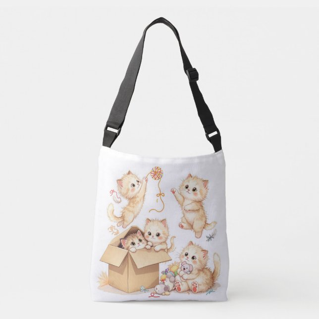 Ajustable Jouer des chatons dans un Sac fourre-tout boîte (Devant)