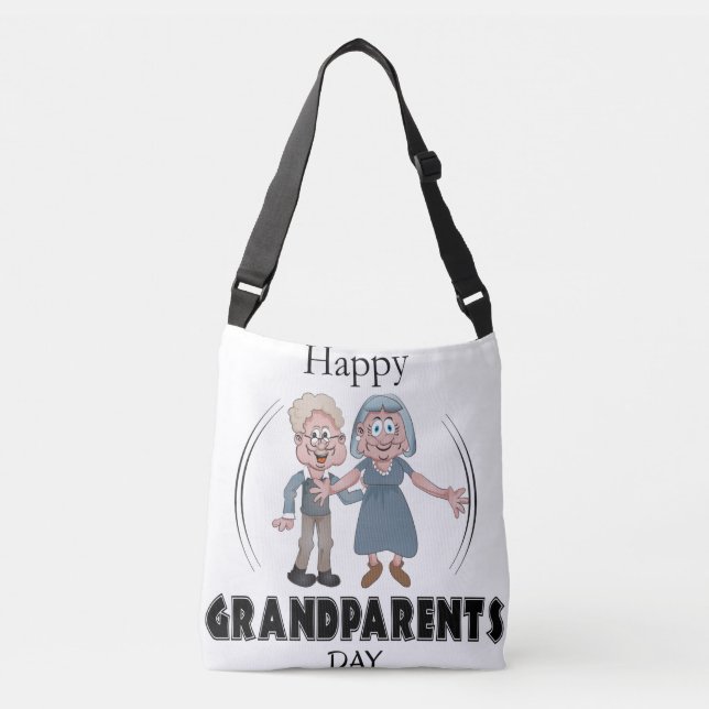Ajustable Joyeux Grand-Parents Jour Sac Crossbody (Devant)