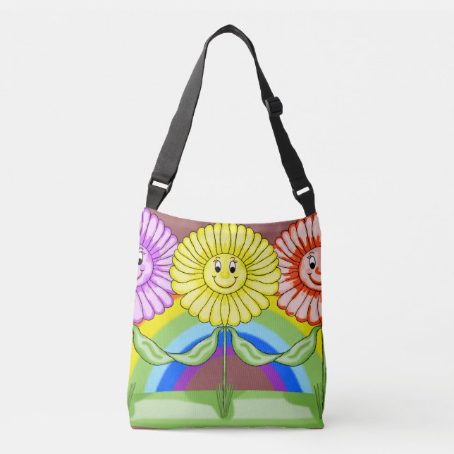 Ajustable Joyeux Sac fourre-tout de tournesols (Devant)