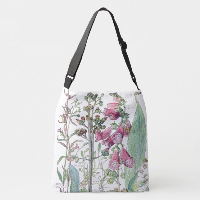 Ajustable La digitale vintage botanique fleurit le sac (Dos)
