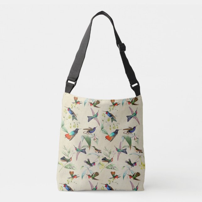 Ajustable La faune d'oiseaux de colibri fleurit le sac (Devant)