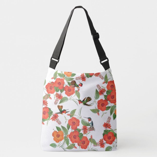 Ajustable La faune d'oiseaux de colibri fleurit le sac (Devant)