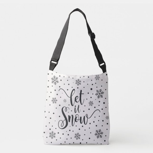 Ajustable Laisser neiger Noël Calligraphie | Sac carrossable (Devant)