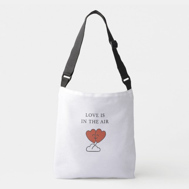 Ajustable "L'amour est dans l'air" mignon Sac fourre-tout de (Devant)