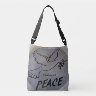 Ajustable Le sac présente une colombe de la paix et des écri