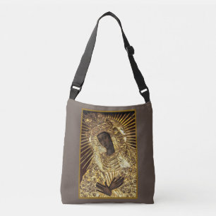 Ajustable MADONNA NOIR en or riza Crossbody Sac