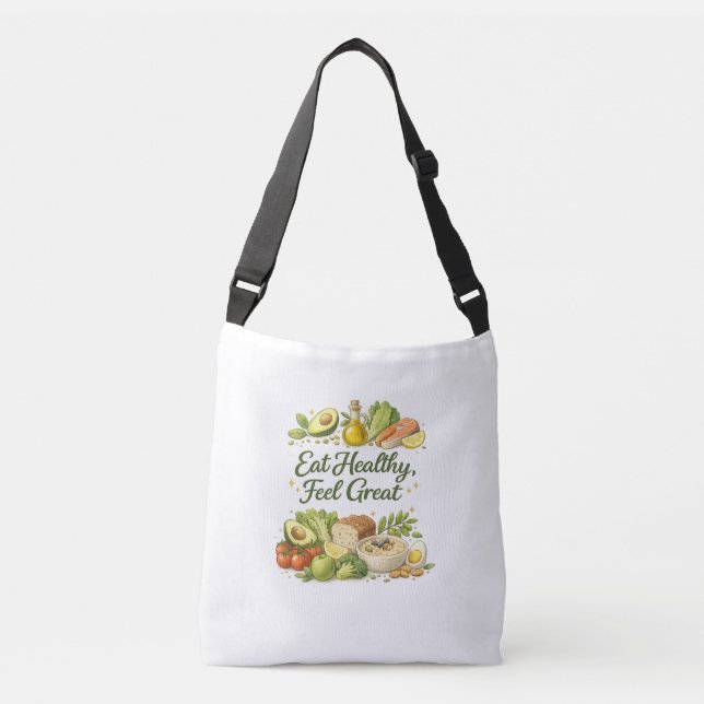 Ajustable Manger Sainement Se Sentir Génial Sac Réutilisable (Devant)