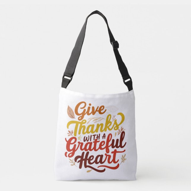 Ajustable Merci et grâce Thanksgiving Sac fourre-tout (Devant)