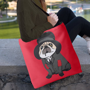 Ajustable Mignonne Carlin Amoureux des chiens Sac fourre-tou