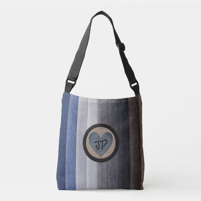 Ajustable Monogramme Elegant Sac fourre-tout bleu ton avec c (Devant)