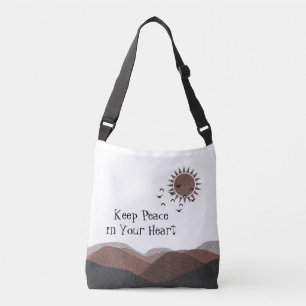 Ajustable Montagnes Sac fourre-tout "Gardez la paix dans vot