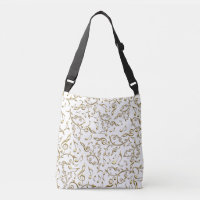 Notes et clefs de musique d'or sur tout sac