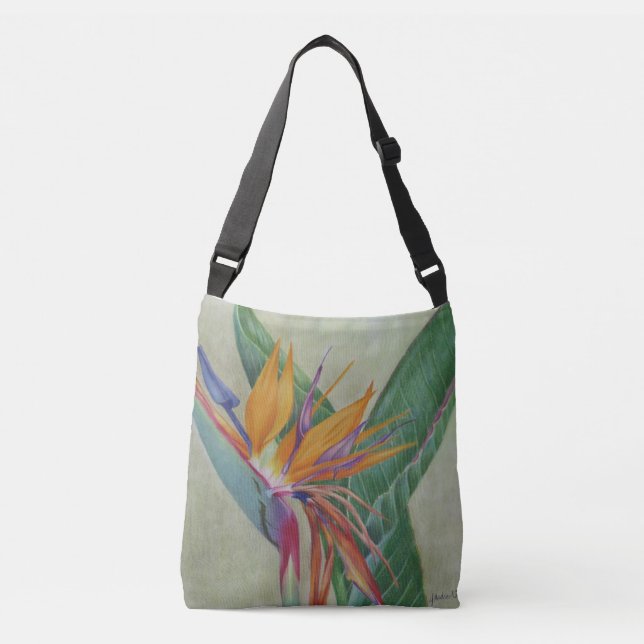 Ajustable Oiseau tropical de sac fourre-tout à Crossbody de (Devant)