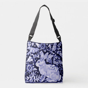 Ajustable Oiseaux de lapin bleu et blanc Sac fourre-tout Flo