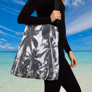 Ajustable Palmiers Noirs Grand Sac Crossbody