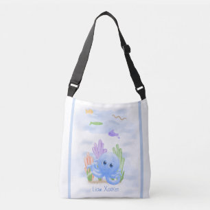 Ajustable Petit Sac Bandoulière Pieuvre Bleue
