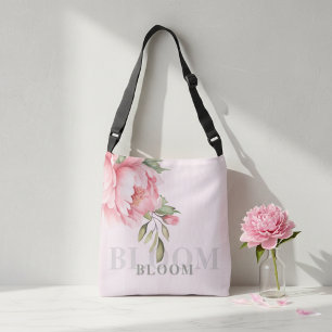 Ajustable Pivoine Florale Rose Fard   Sac Cabas Élégant à Mo